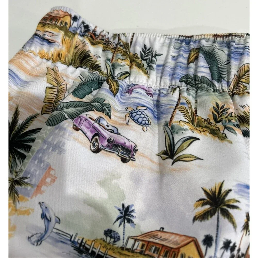 Robert Graham Swim Trunks Men's L Vacation Mode Beach Tropical Paradise Sport